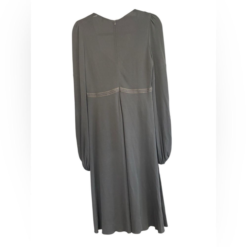 Strenesse Gabrielle Strehle Black Flowy Chiffon Long Sleeve Dress Beautiful 6 - Picture 3 of 6